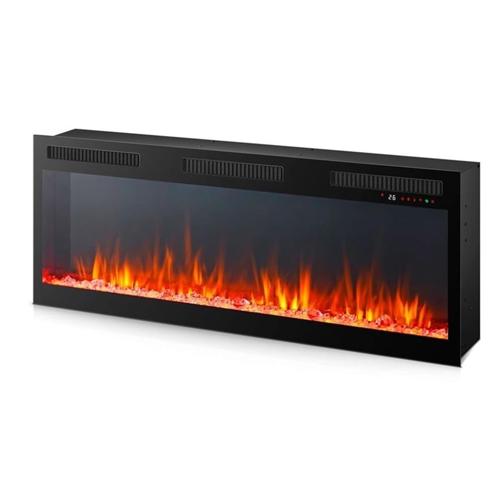 82 Inch Fireplace TV Console with Adjustable Shelves N7669