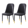 Metal Upholstered Dining Chair Set of 2 F526