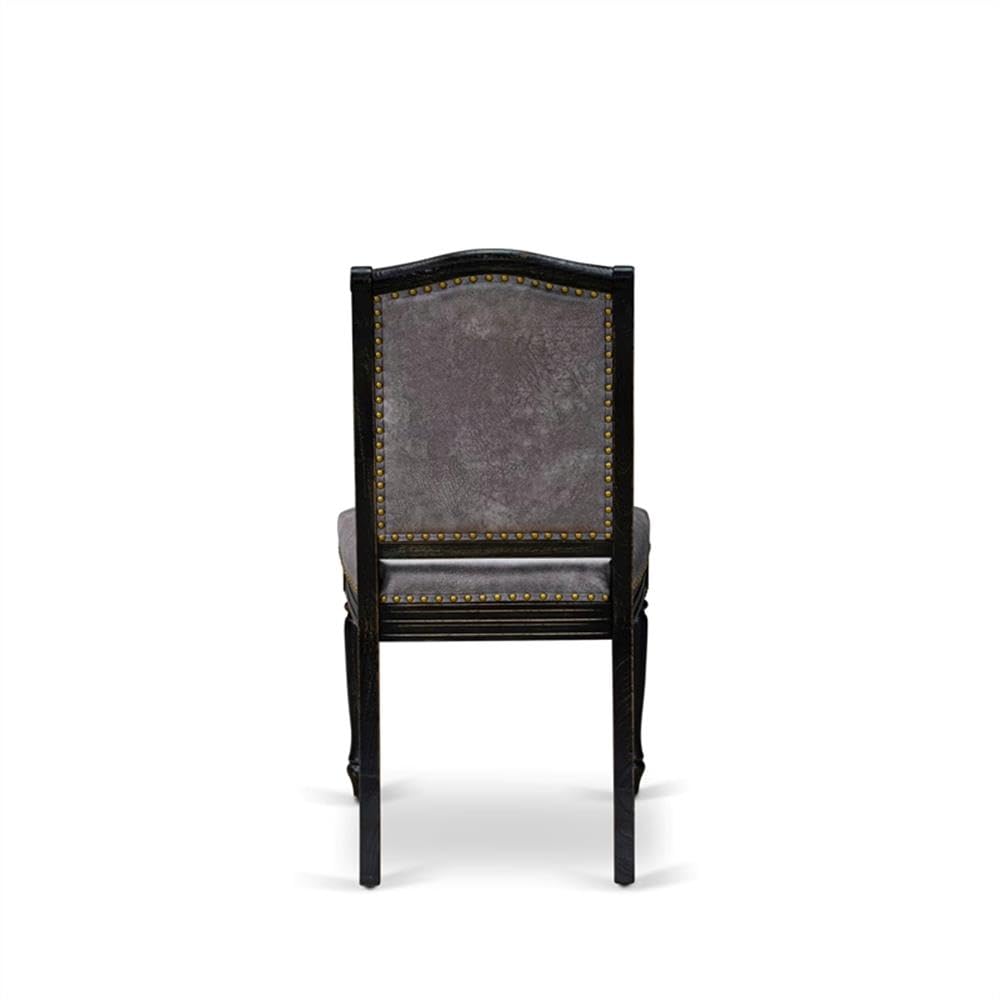 Black Acacia Wood Dining Chairs Set of 2 G6290