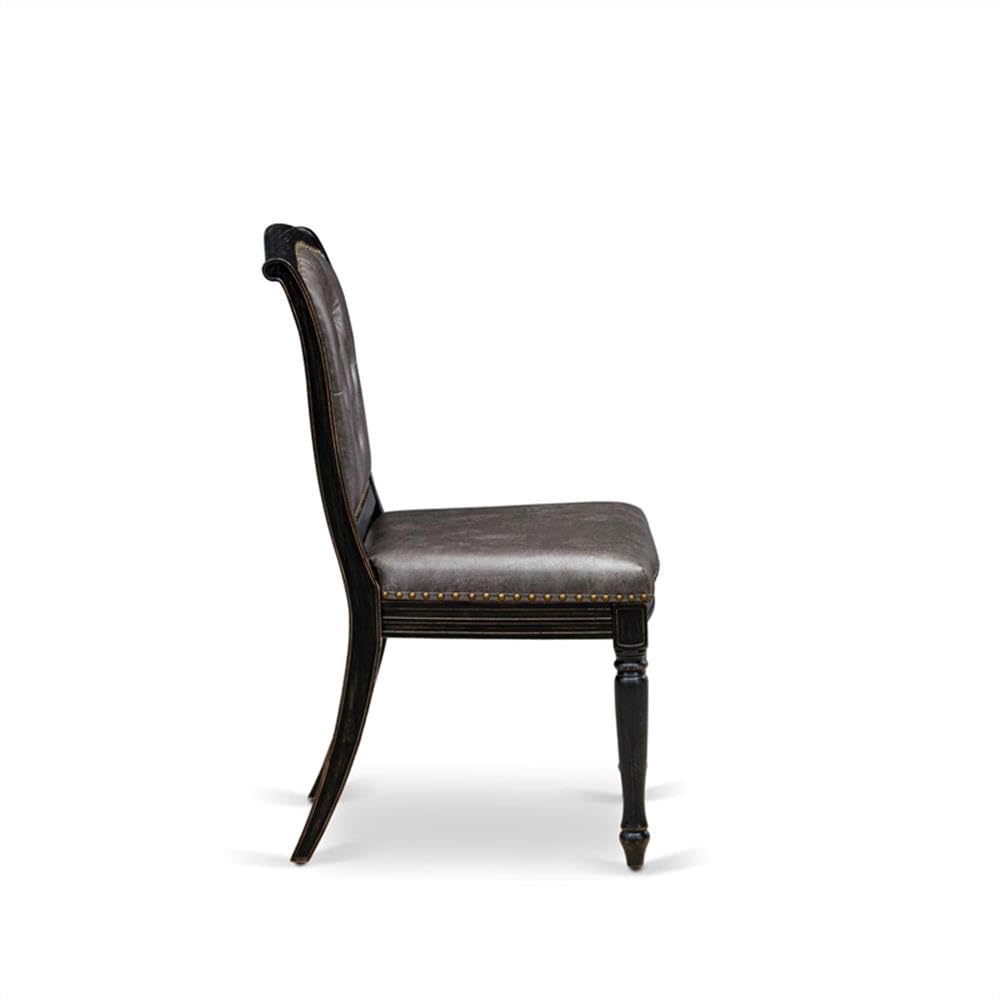 Black Acacia Wood Dining Chairs Set of 2 G6290