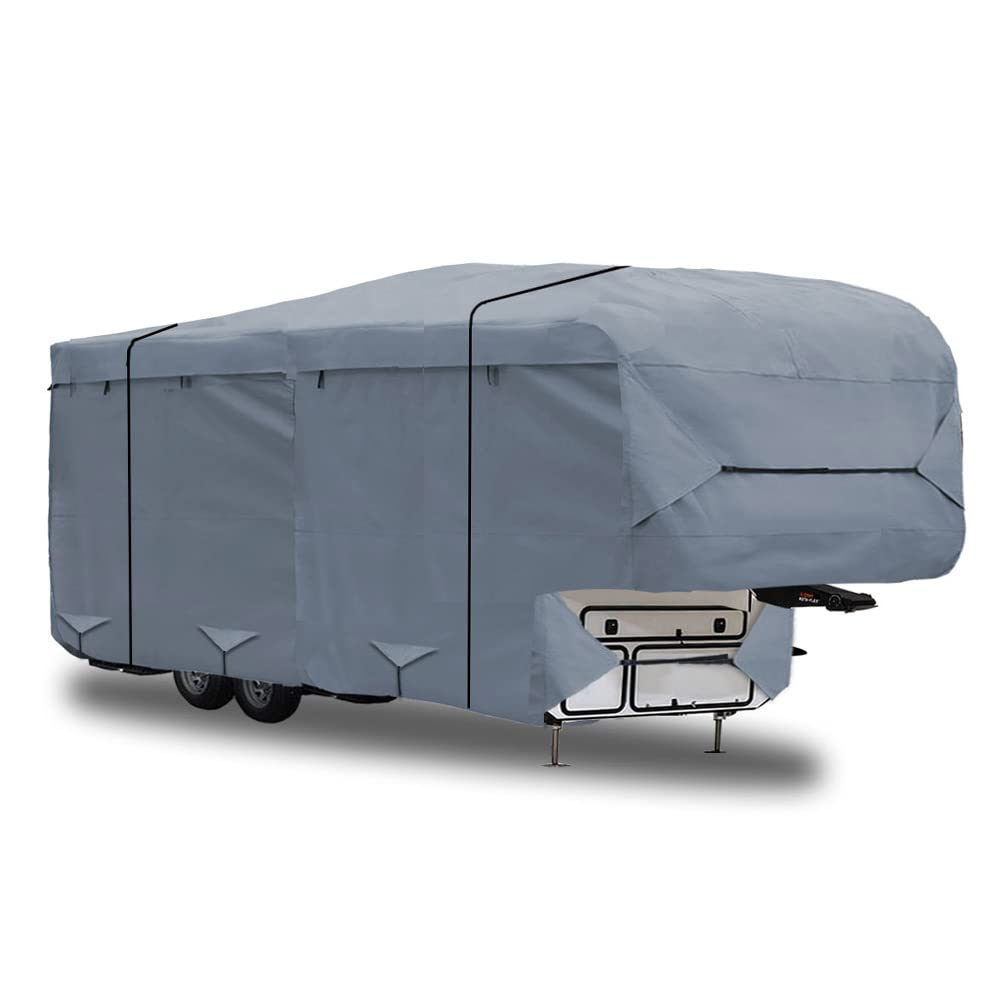 5th Wheel RV Trailer Cover 5 Layers with Windproof Side-Straps Heavy Duty 24' - 26' N5034
