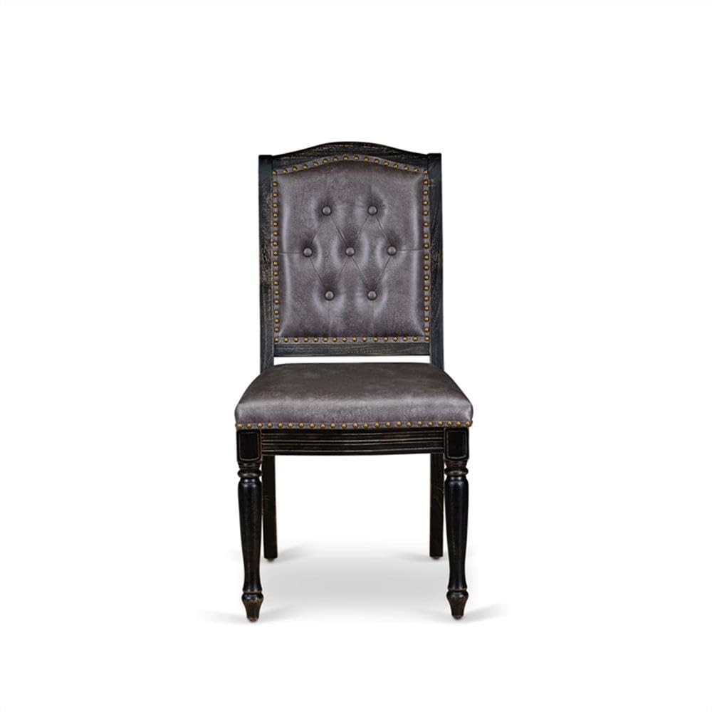Black Acacia Wood Dining Chairs Set of 2 G6290