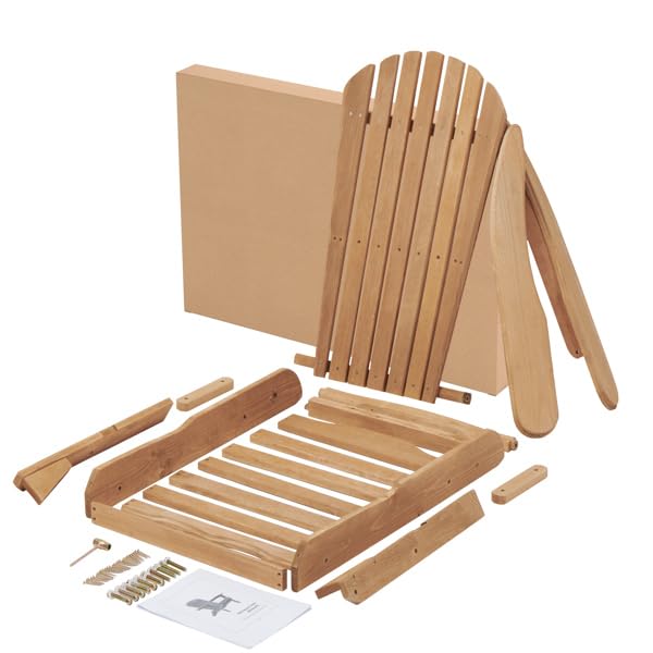 Wooden Folding Adirondack Chair Set of 2 Solid Cedar G74560
