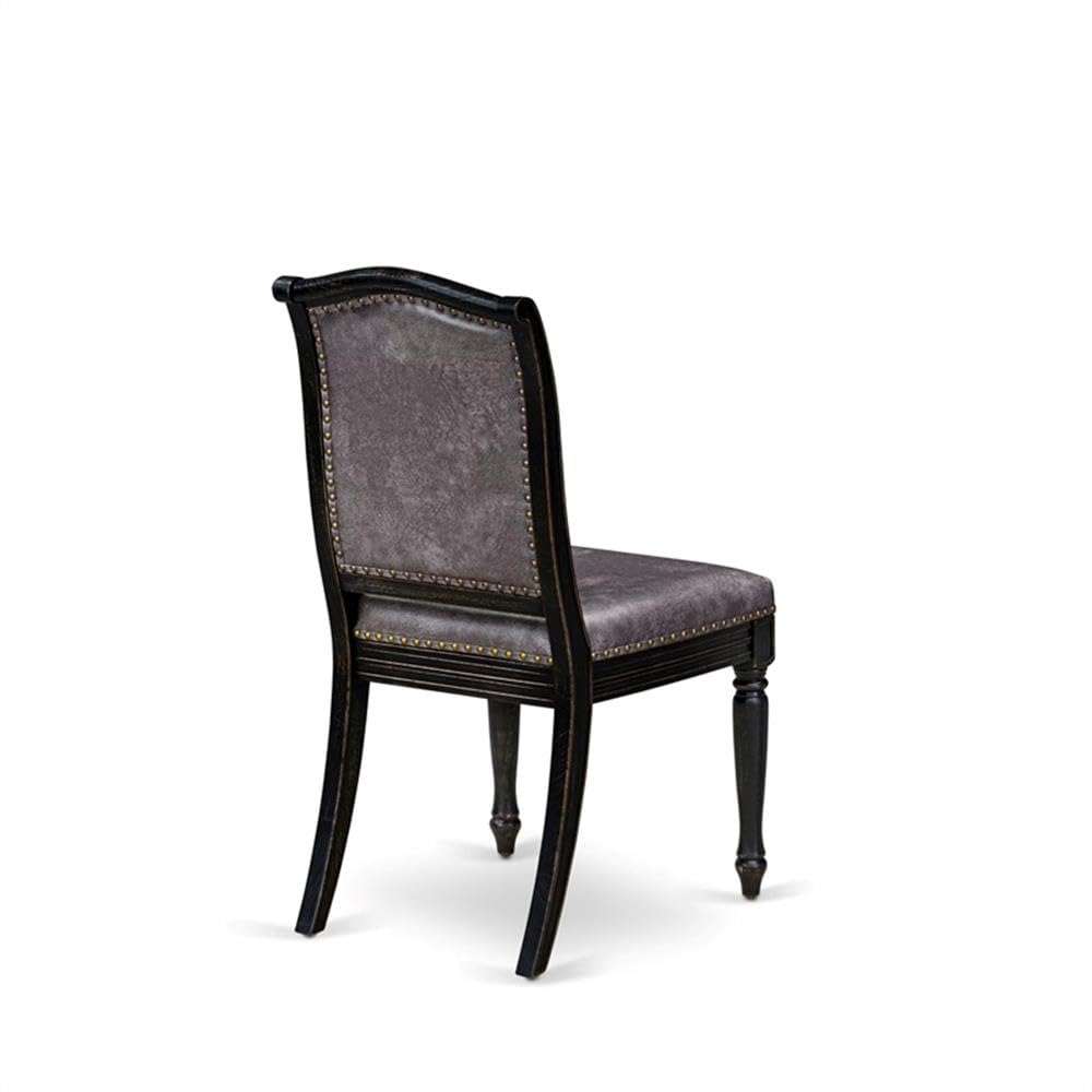 Black Acacia Wood Dining Chairs Set of 2 G6290