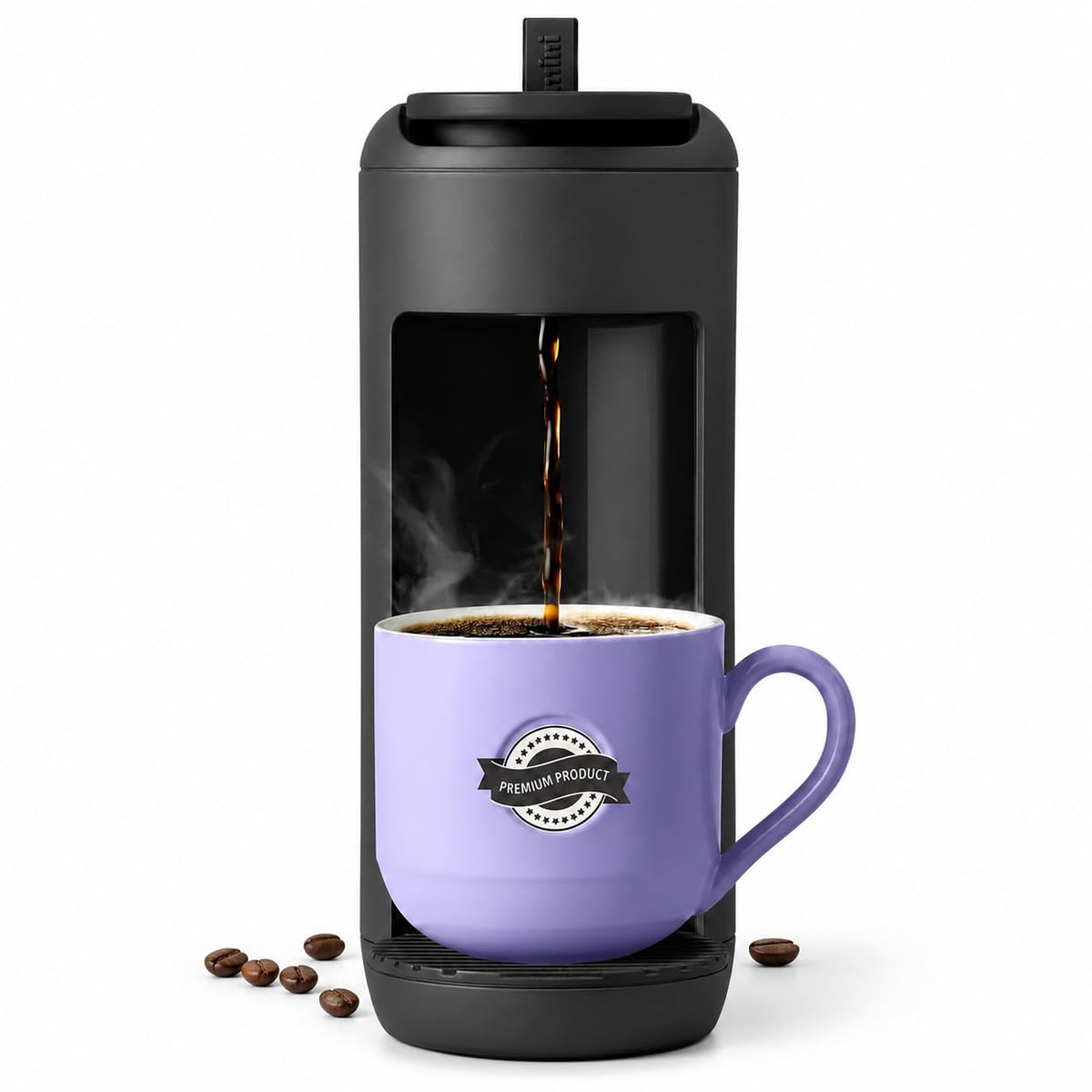Single Serve K Cup Coffee Maker 12 oz Matte Black J874363