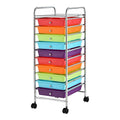 10 Drawer Rolling Storage Cart with Lockable Casters E17447