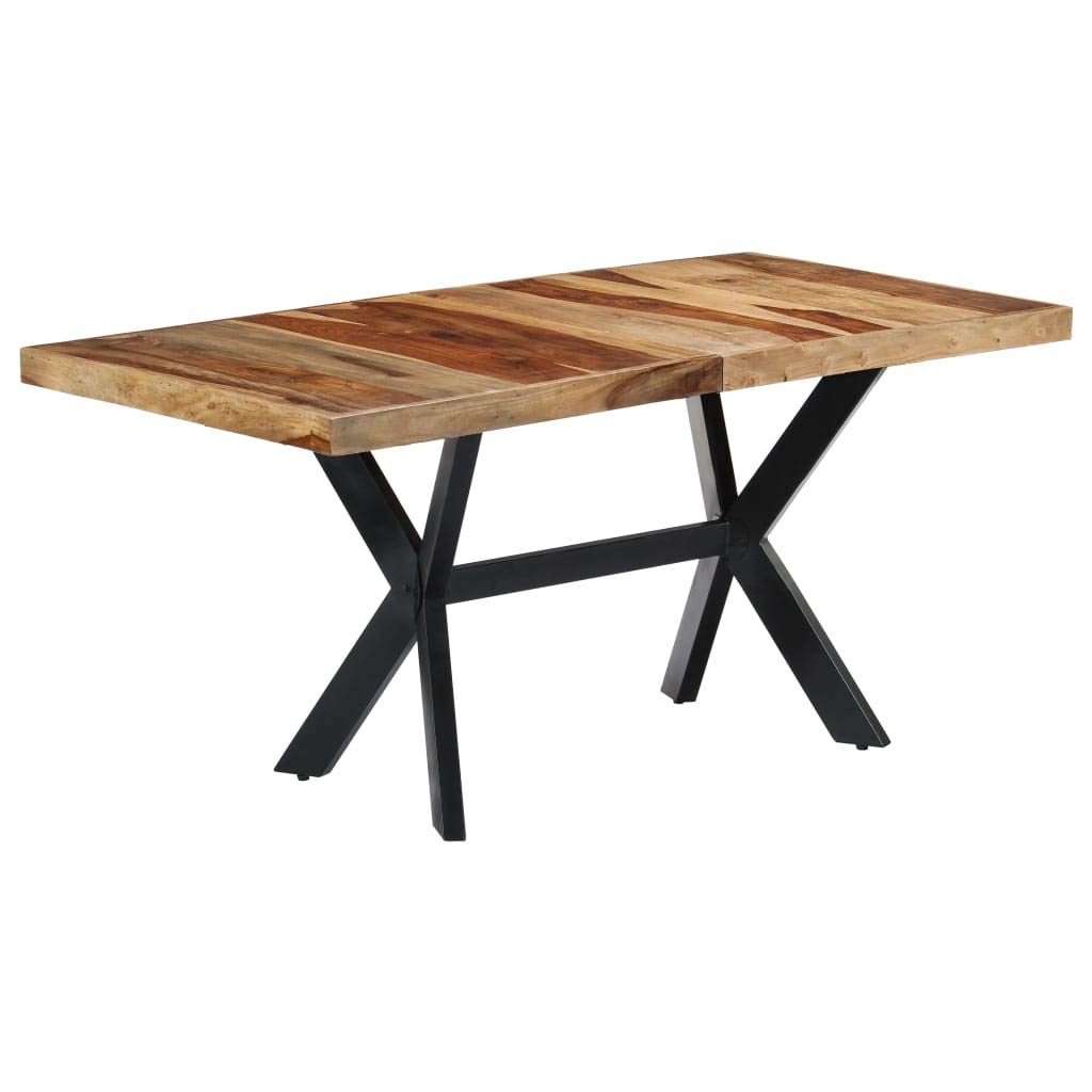 Rustic Industrial Style Solid Sheesham Wood Dining Table I81304