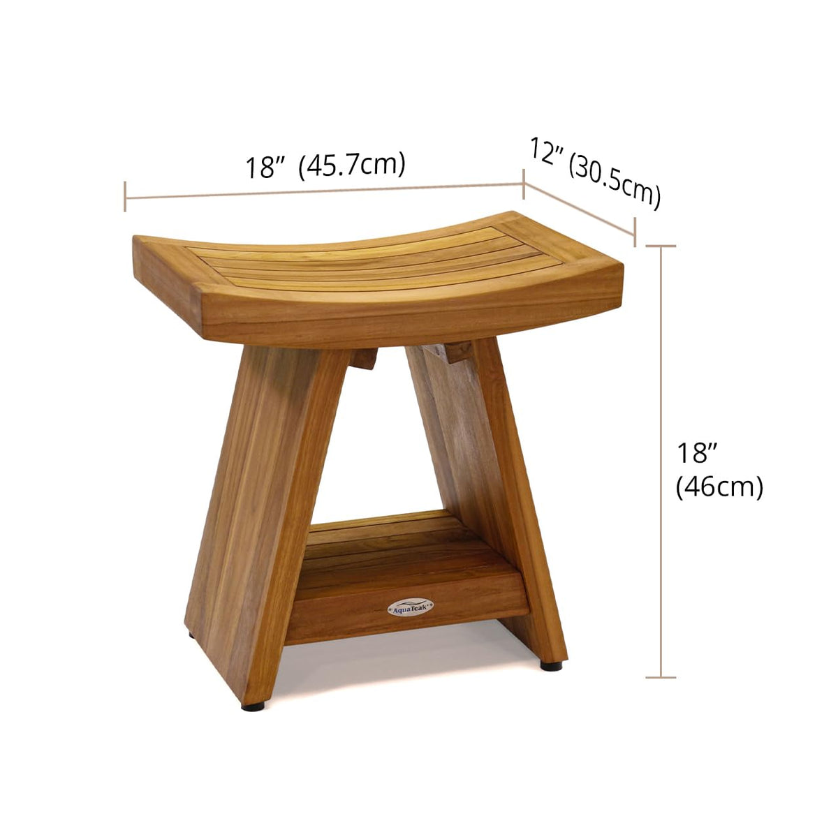 18" Teak Shower Bench with Shelf K59305