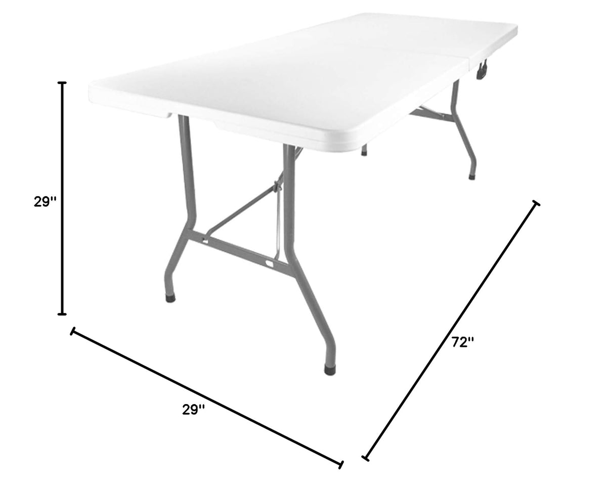 Folding Heavy Duty Plastic Table White 6ft D797224