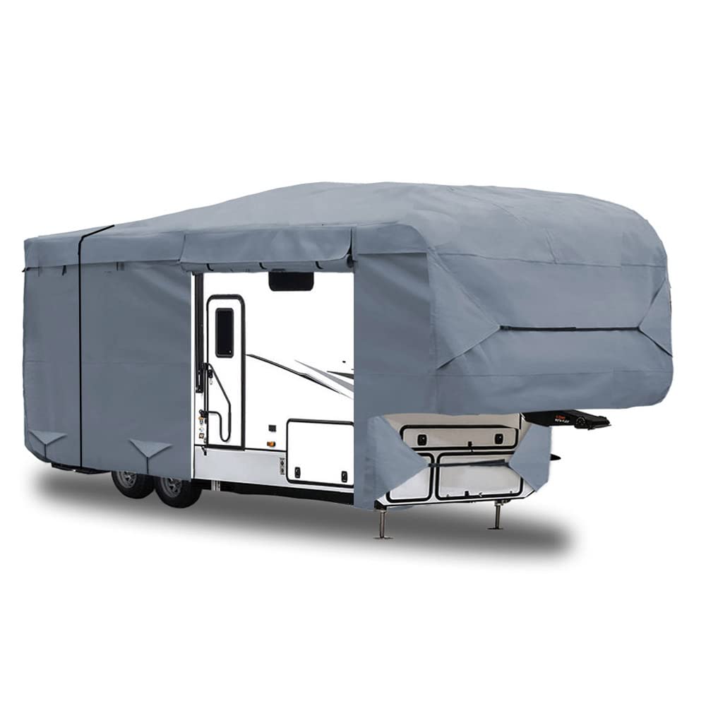 5th Wheel RV Trailer Cover 5 Layers with Windproof Side-Straps Heavy Duty 24' - 26' N5034