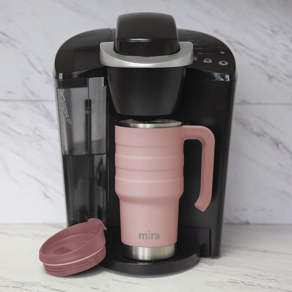 20 oz Insulated Stainless Steel Travel Mug with Flip Lid & Handle M111765