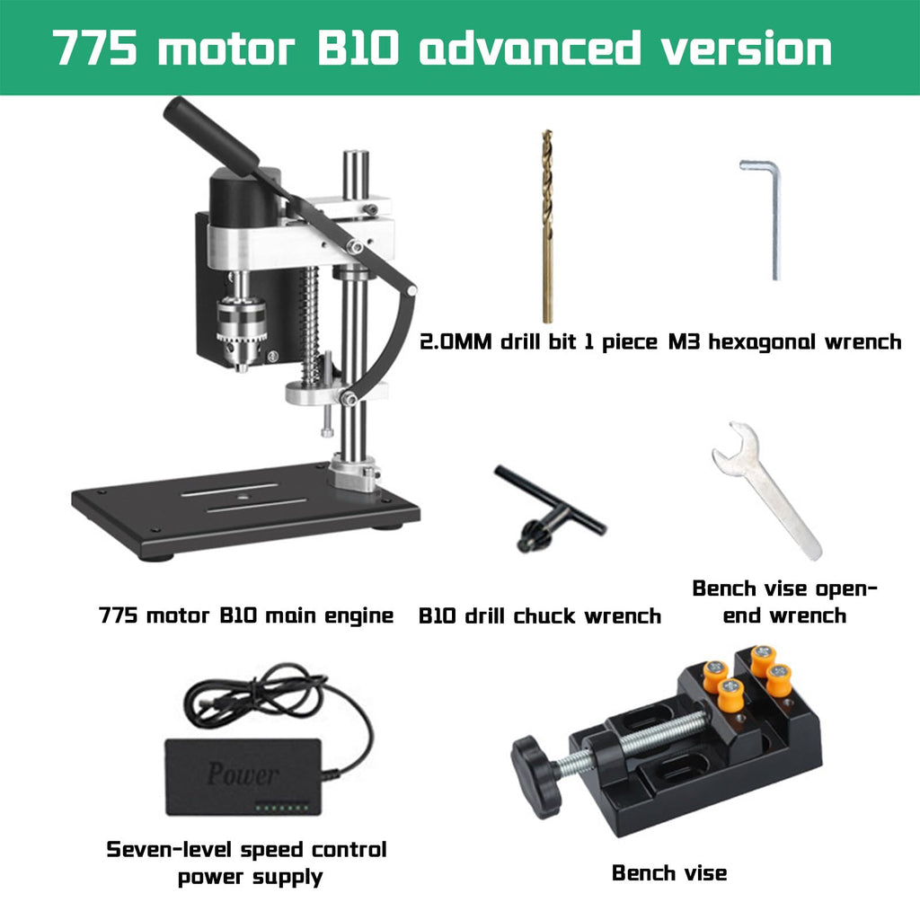 Benchtop Drill Press 0.6-6mm B10 Chuck 7-Speed Adjustable Electric Y248418