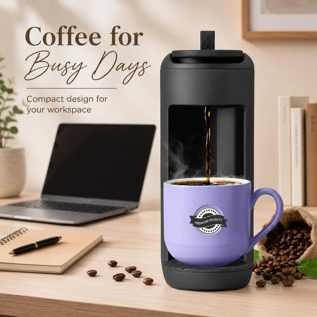 Single Serve K Cup Coffee Maker 12 oz Matte Black J874363