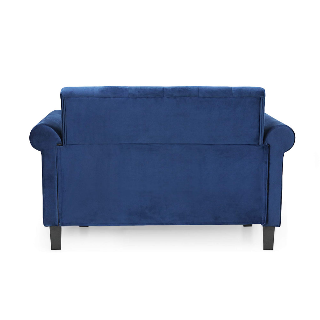 Navy Velvet 2-Seater Loveseat Sofa F859414