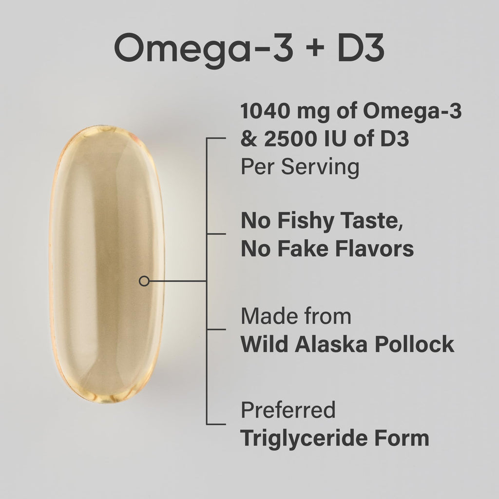 Omega-3 Fish Oil 1250mg + D3 2500iu, 120 Count B680