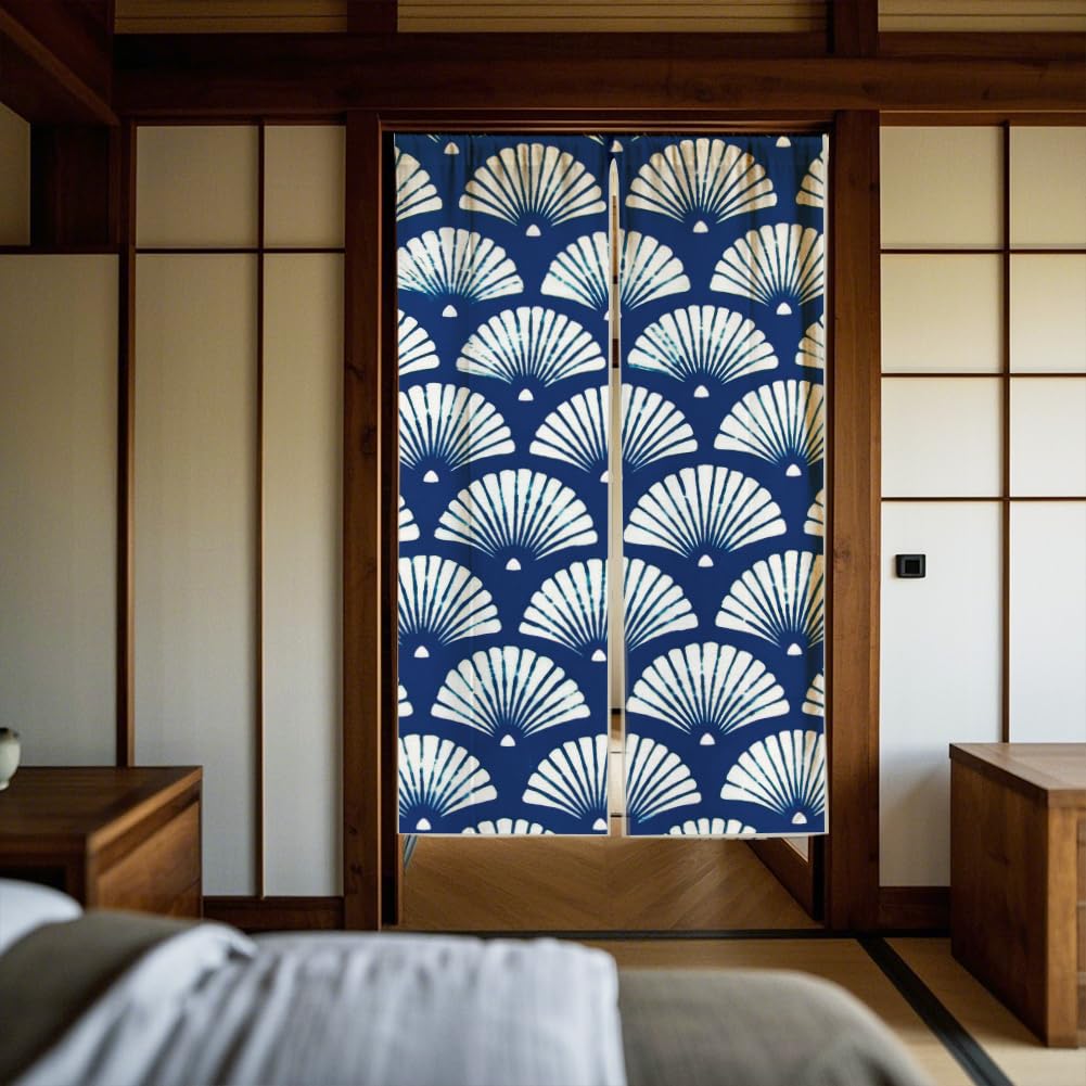 White One Side Printed Door Curtain 59x33 Inch T745927