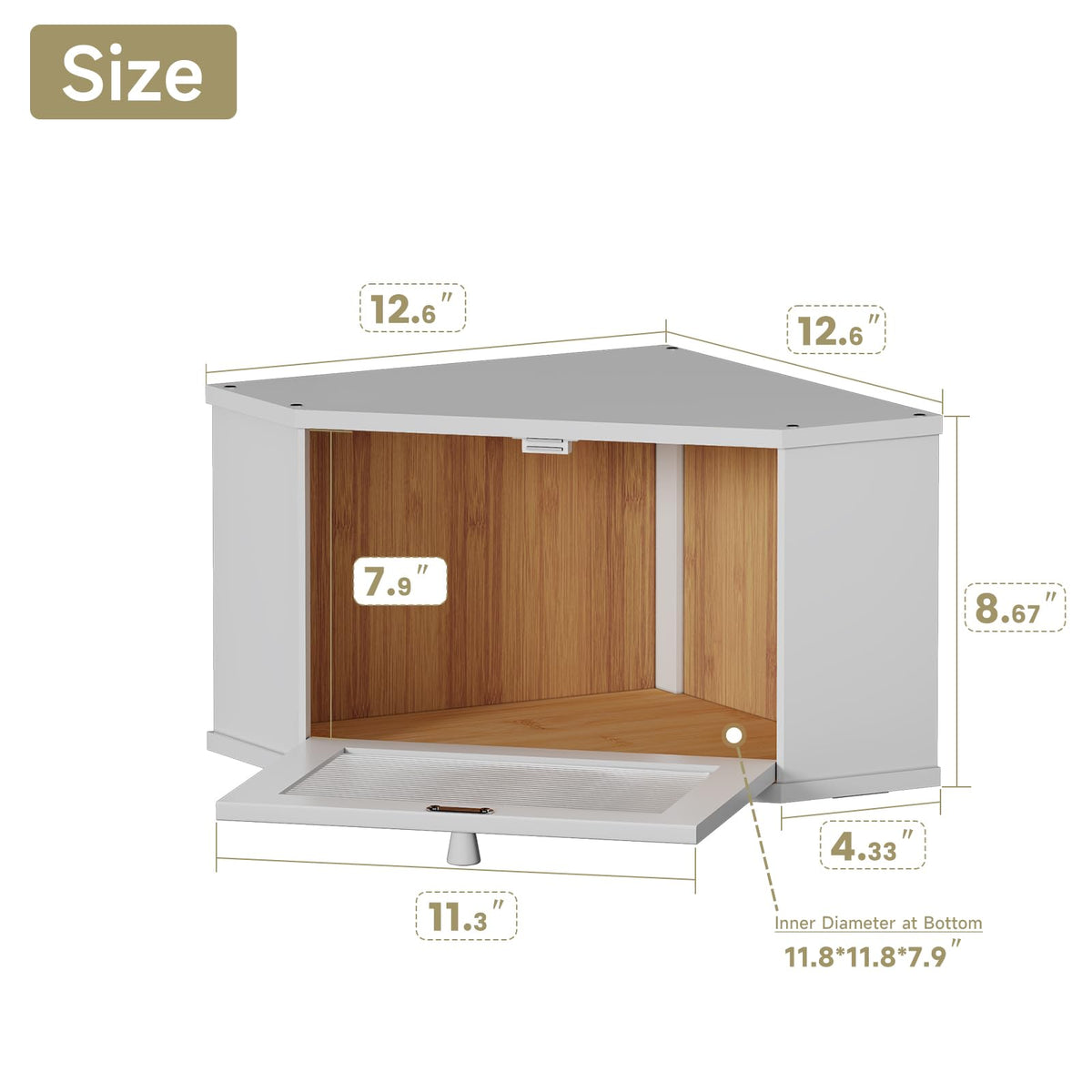 White Medium Bread Box N7477