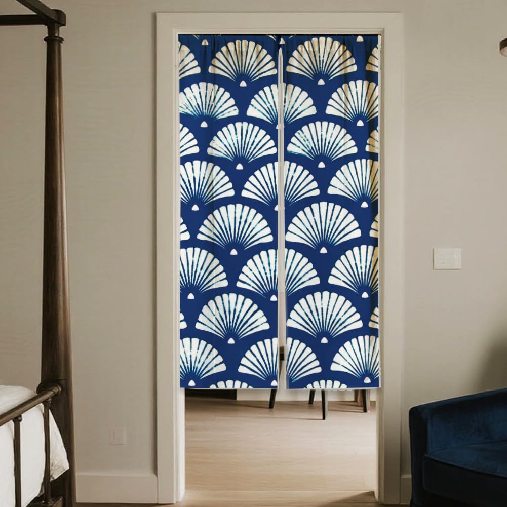 White One Side Printed Door Curtain 59x33 Inch T745927