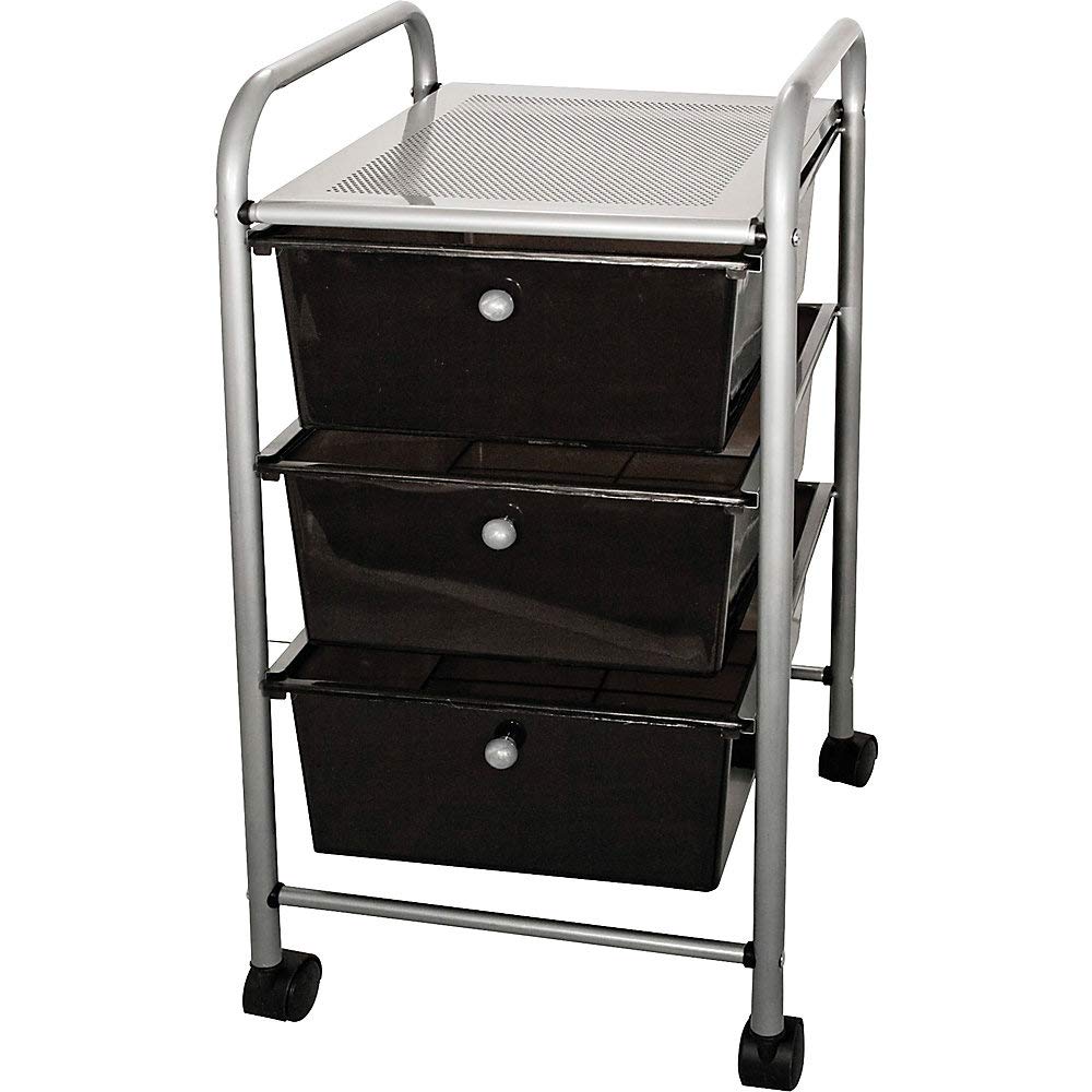 3-Drawer Rolling File Organizer Cart, Black H988784