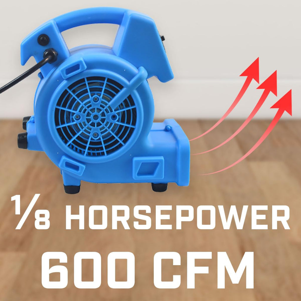 1/8 HP 600 CFM Air Mover Carpet Dryer Floor Fan O1320