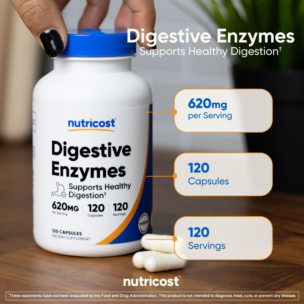Digestive Enzymes 620mg 120 Capsules T65890