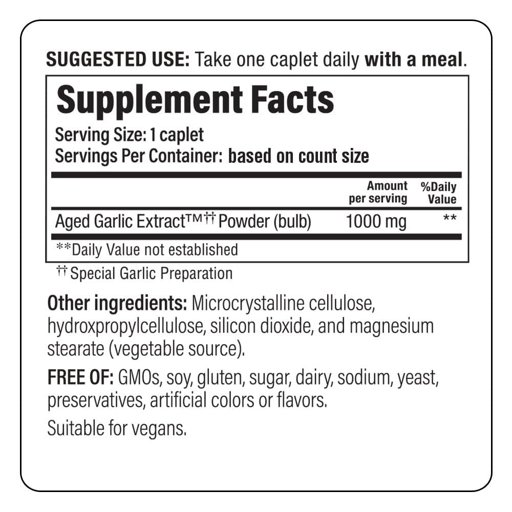 Aged Garlic Extract 60 Vegan Caplets H632465