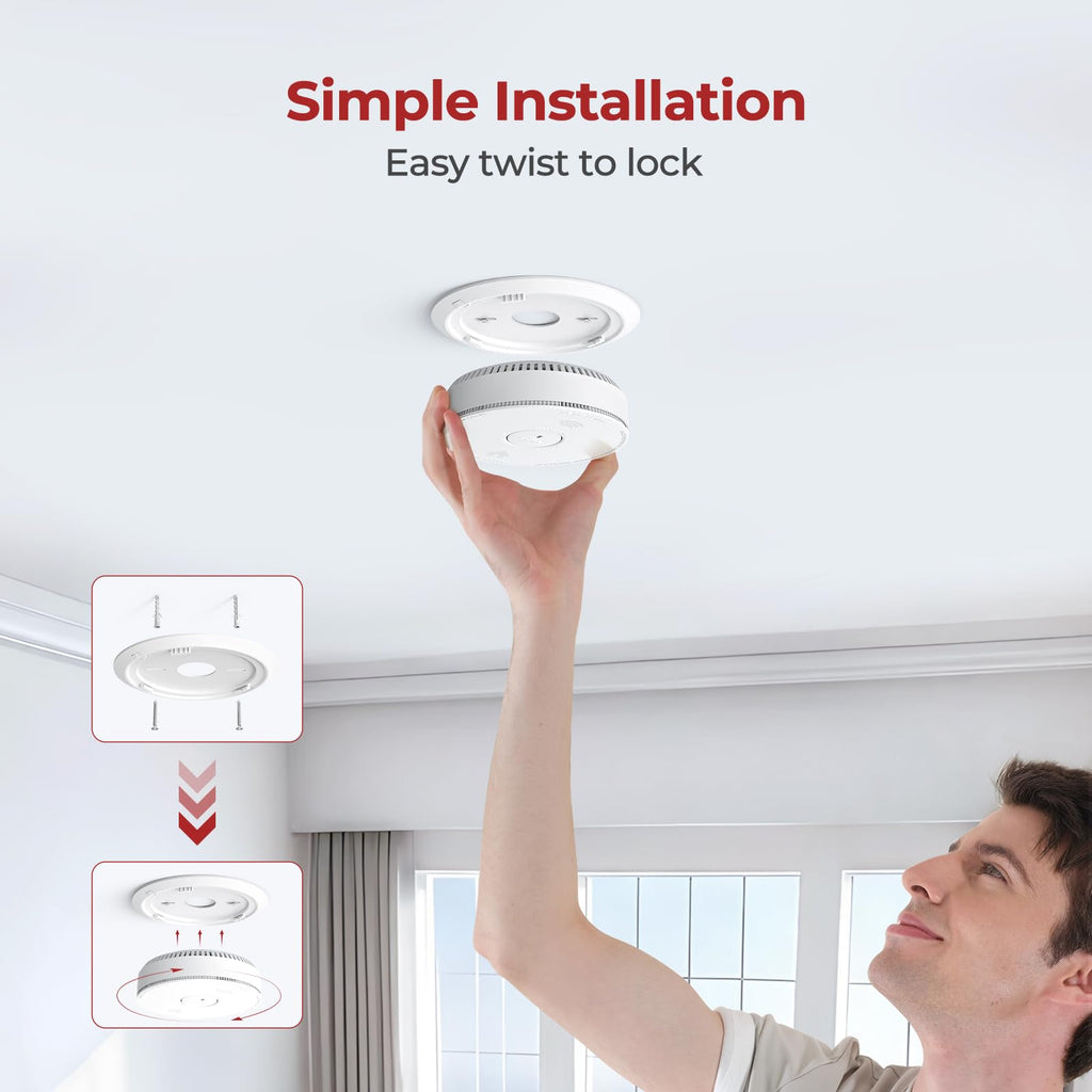 Smoke Detectors 10 Year Sealed Battery Operated 3 Pack C149