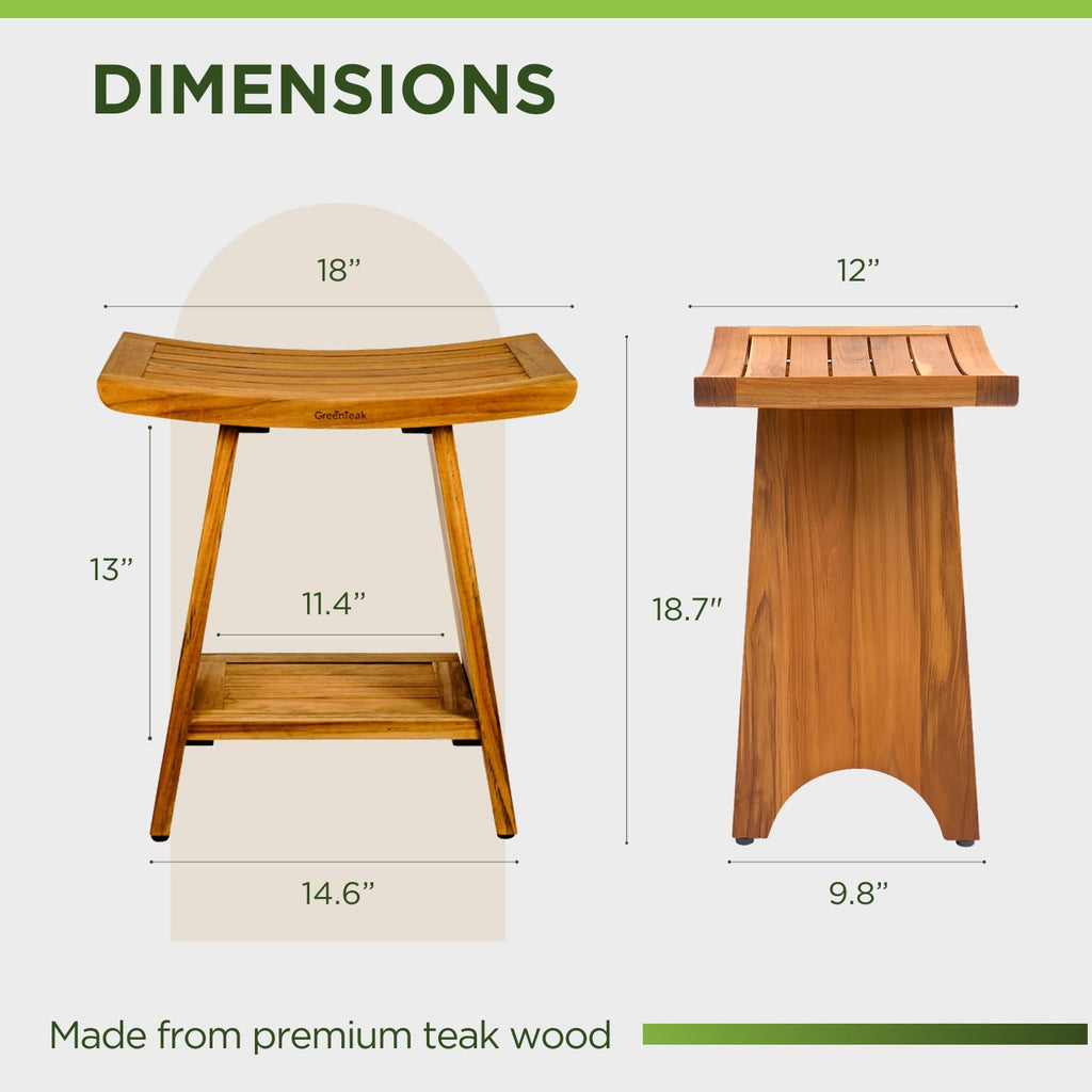 18" Teak 2-Tier Shower Bench C136500