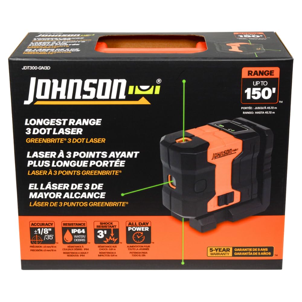 Self-Leveling 3 Dot Laser Level with Magnetic Base and Carry Case C48166