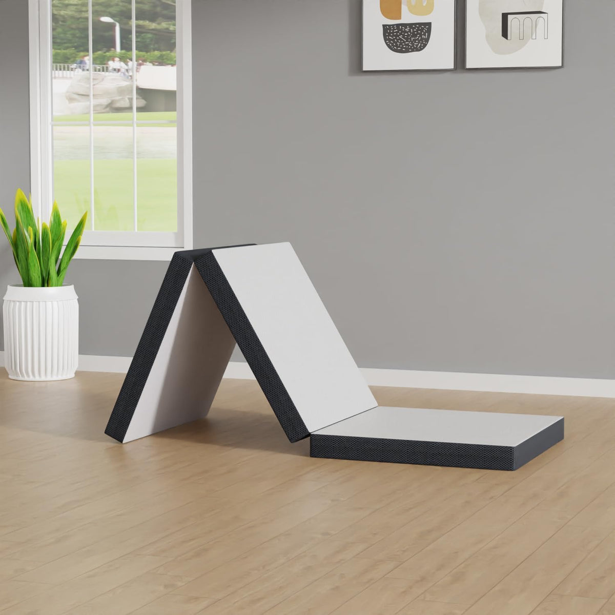 3 inch Tri Fold Memory Foam Mattress with Mesh Cover Z7385