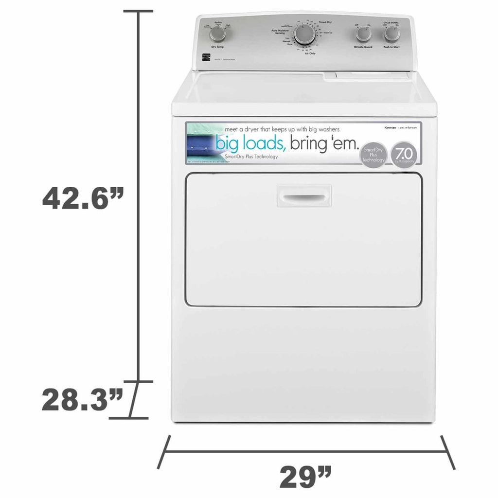 29" Front Load Electric Dryer 7.0 Cubic Feet White S5149