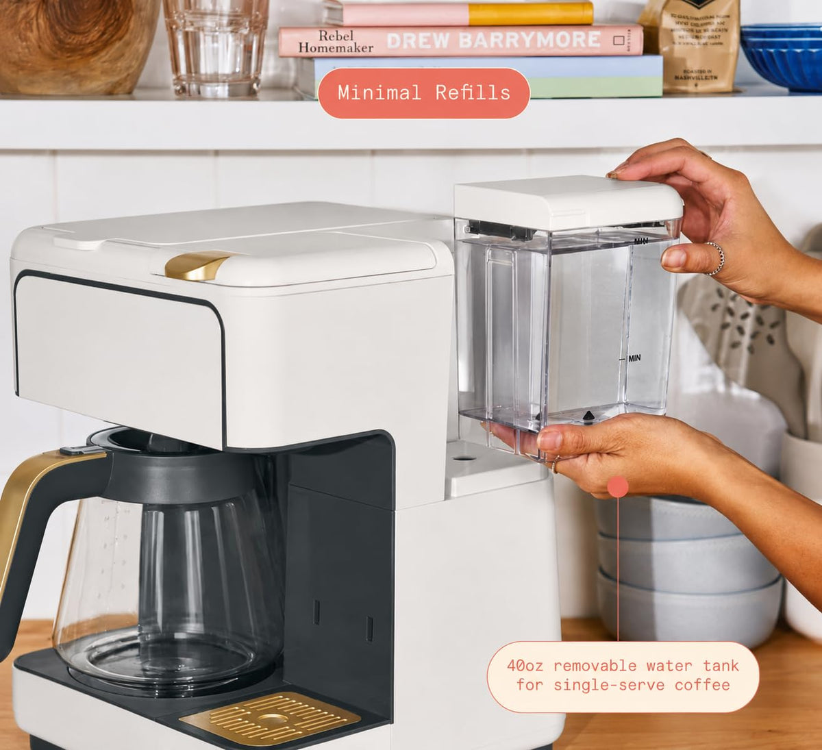 Multi-Brew Coffee Maker 12-cup Carafe Single-Serve White E11444