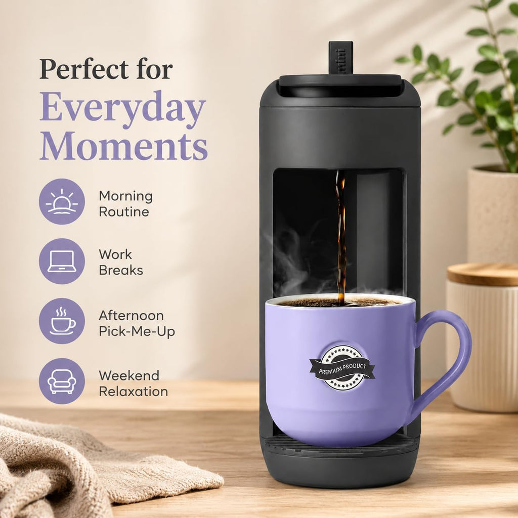 Single Serve K Cup Coffee Maker 12 oz Matte Black J874363