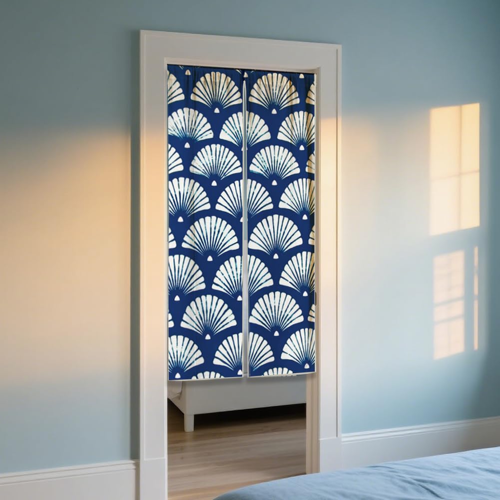 White One Side Printed Door Curtain 59x33 Inch T745927