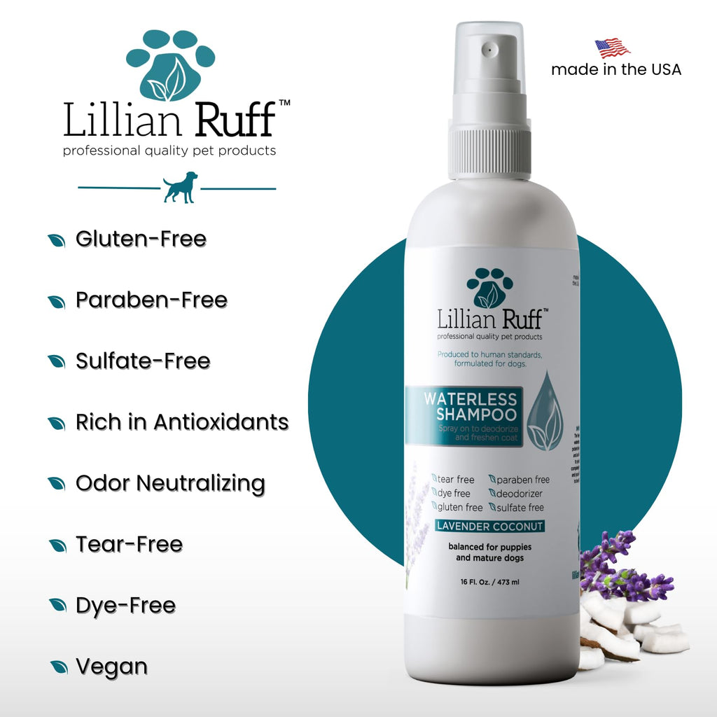 Waterless No-Rinse Dog Dry Shampoo Spray with Essential Oils 16oz W725