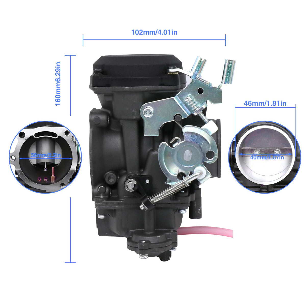 CV40 Carburetor Replacement with Starter Valve Set Main Jets Slow Jets Air Fuel Mixture Screw Kit Y919