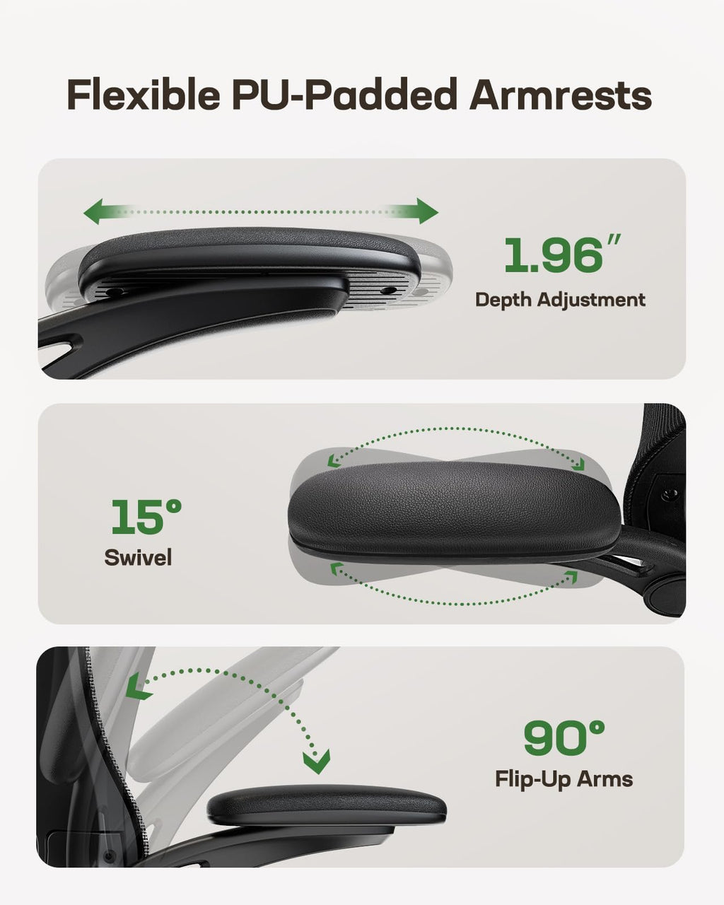 Ergonomic Office Chair with High Back Mesh and Adjustable Lumbar Support F1379
