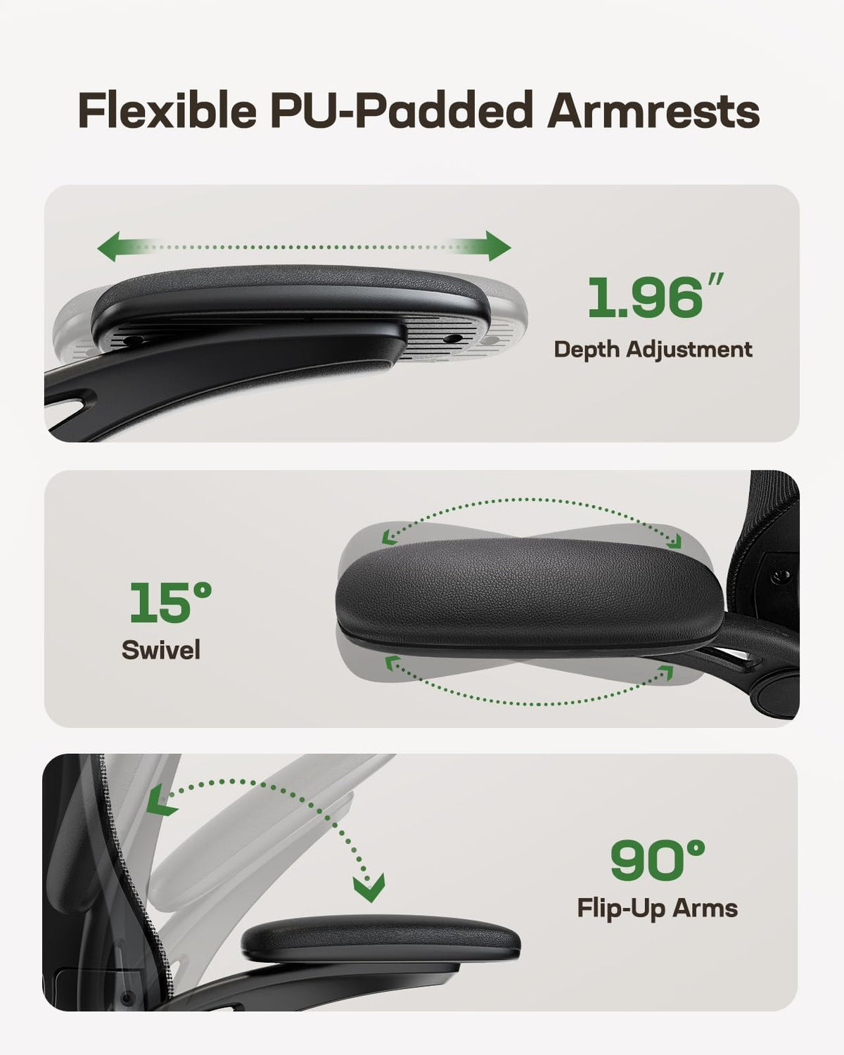 Ergonomic Office Chair with High Back Mesh and Adjustable Lumbar Support F1379