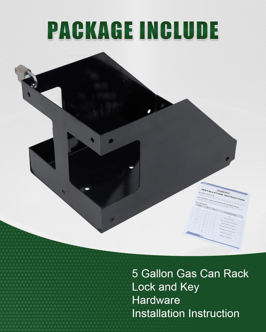 5 Gallon Fuel Gas Can Rack Holder with Lock W37572