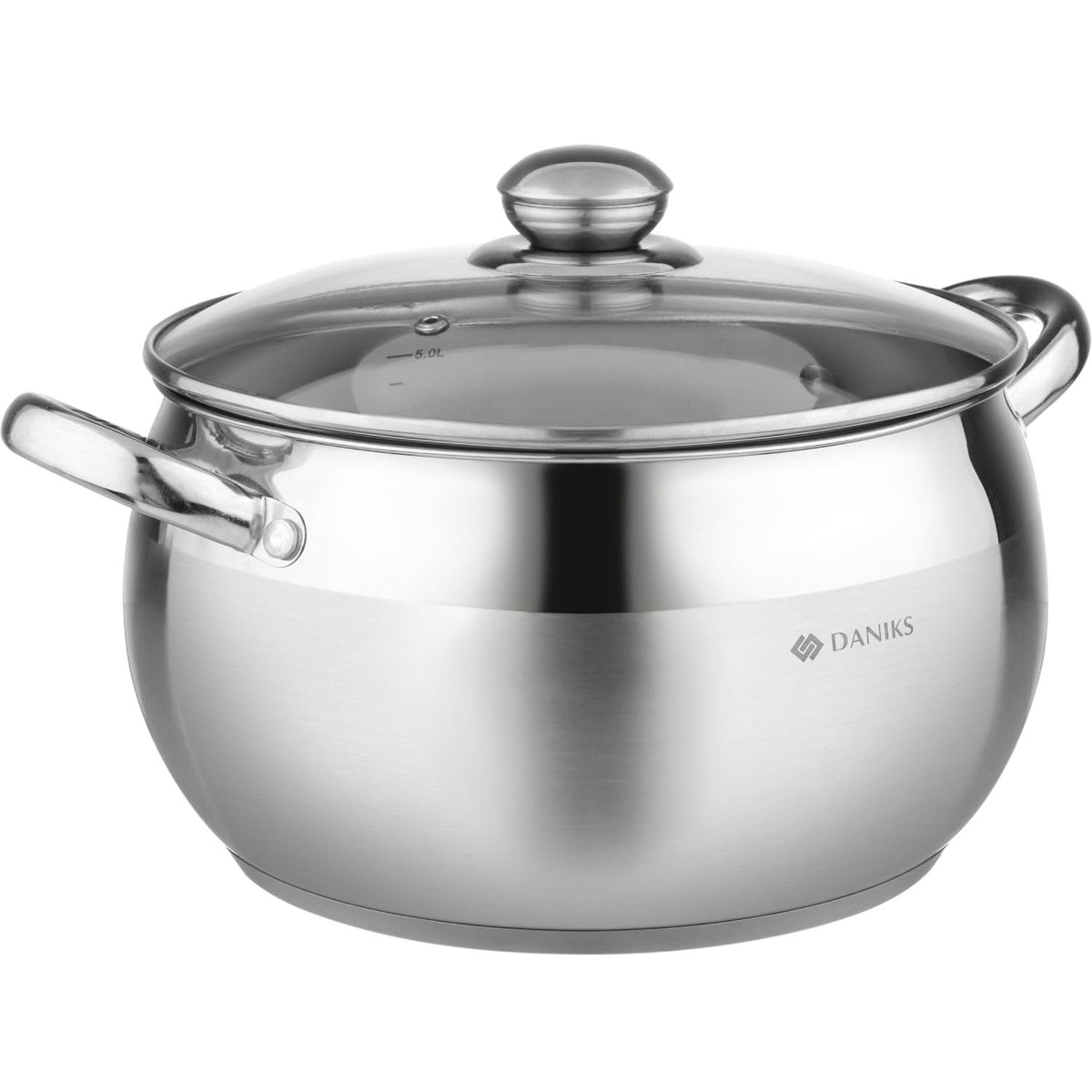 6.5 Quart Stainless Steel Stock Pot with Glass Lid E5507