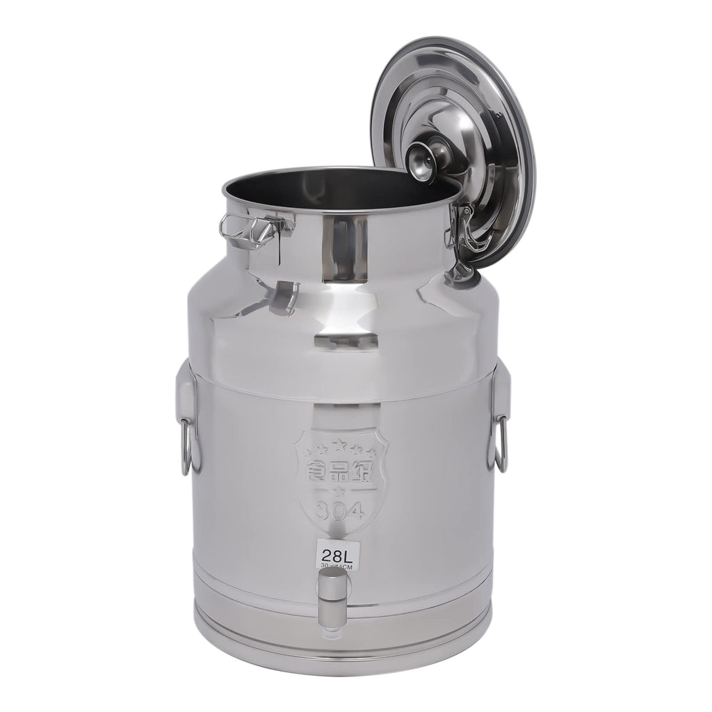 304 Stainless Steel 28L Sealed Lid Faucet Milk Can S64658