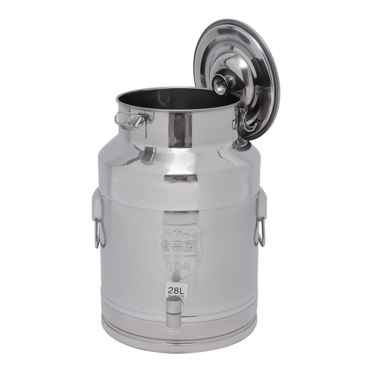 304 Stainless Steel 28L Sealed Lid Faucet Milk Can S64658