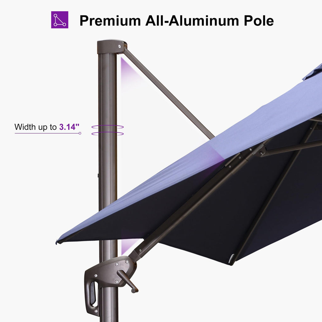 Navy Blue 8' X 8' Cantilever Umbrella with Base U93339