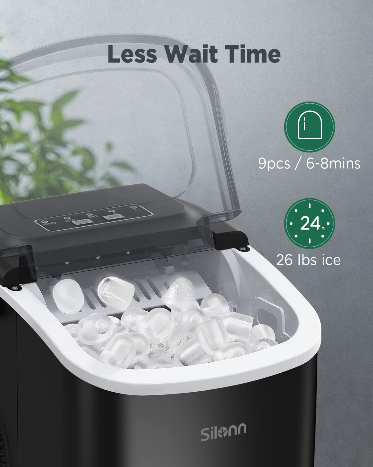 Black Countertop Ice Maker M666142