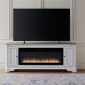 82 Inch Fireplace TV Console with Adjustable Shelves N7669