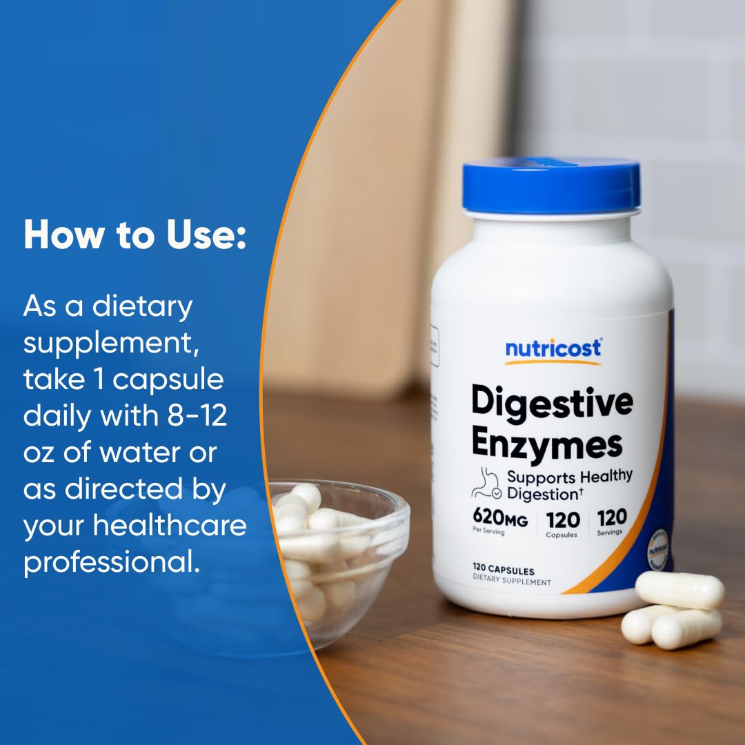 Digestive Enzymes 620mg 120 Capsules T65890