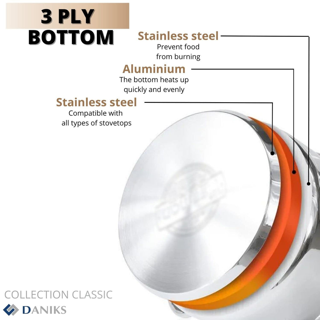 6.5 Quart Stainless Steel Stock Pot with Glass Lid E5507