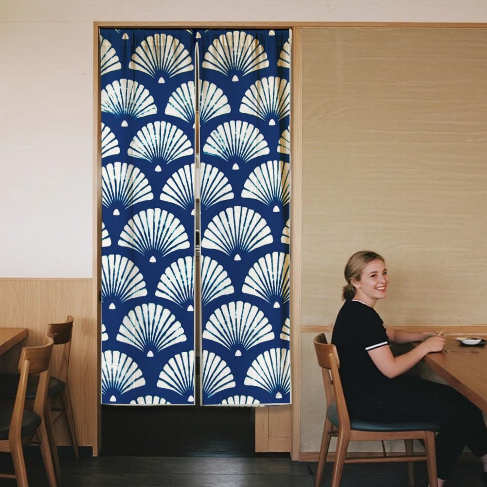 White One Side Printed Door Curtain 59x33 Inch T745927