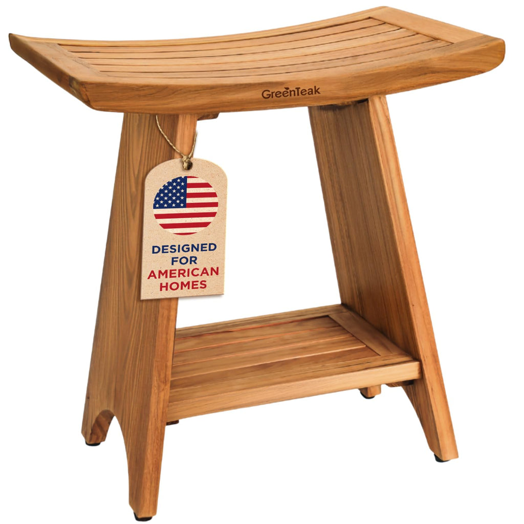 18" Teak 2-Tier Shower Bench C136500