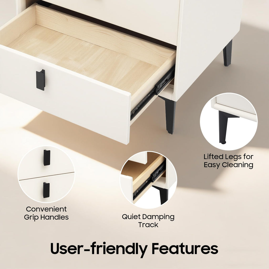 LED Nightstand with Charging Station and Drawers N65521
